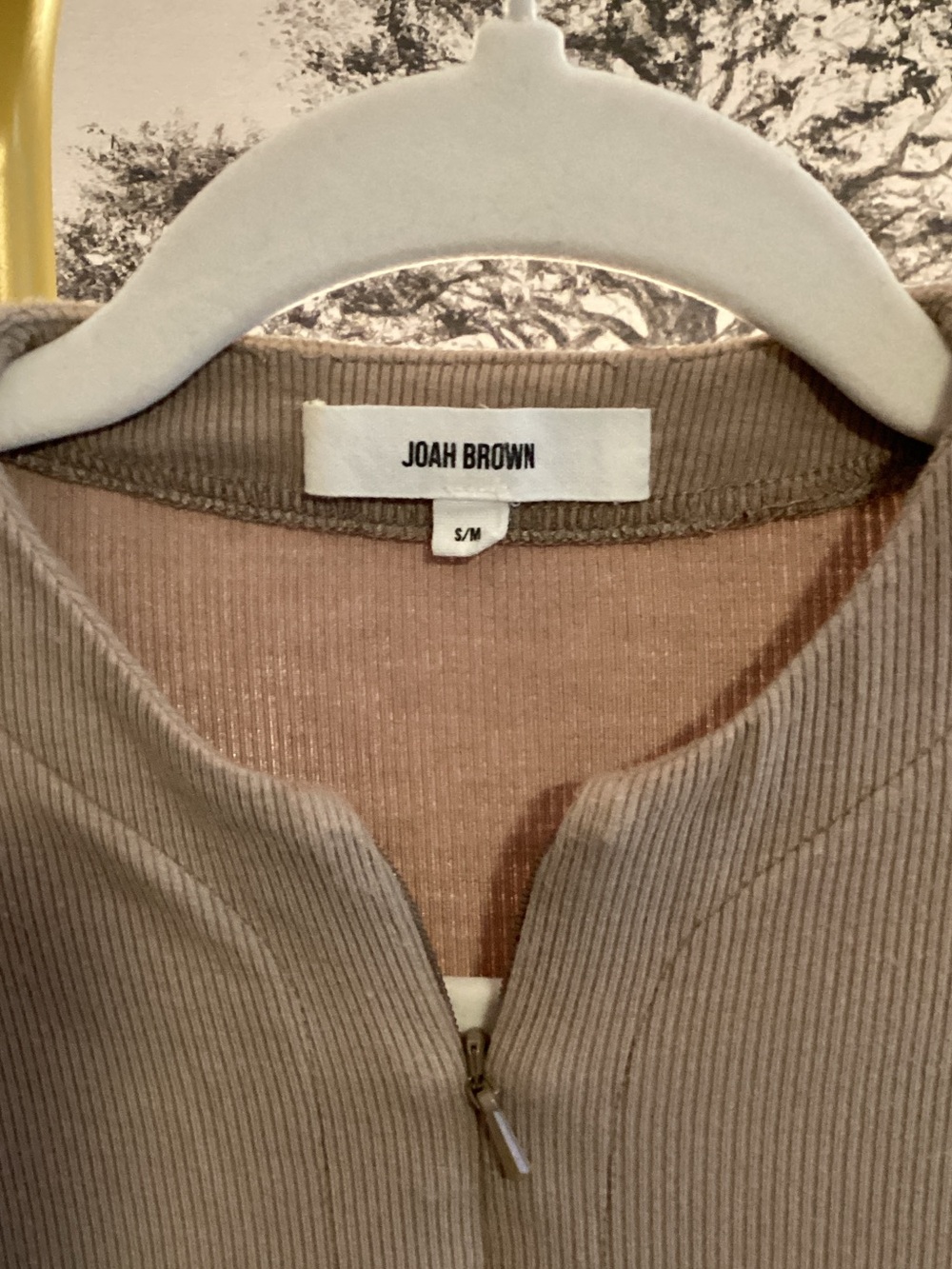 Joah Brown Taupe Long-Sleeve Zip-Front Top - Picture 2 of 4